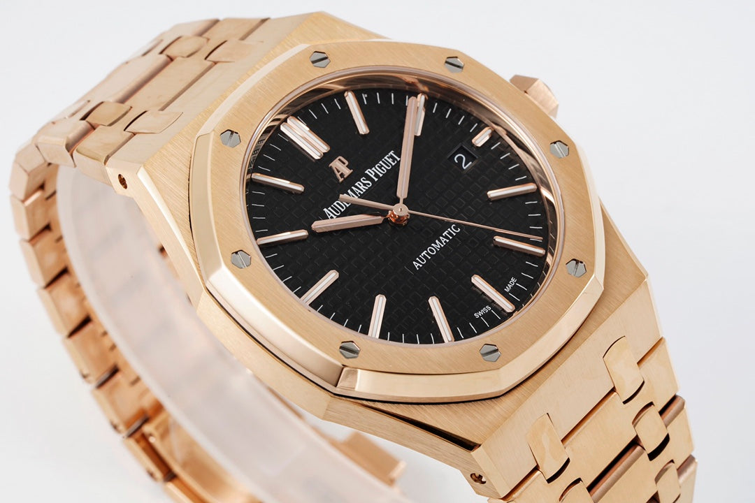 Audemars Piguet Royal Oak 15400ST 1:1 Best Edition ZF Factory schwarzes Zifferblatt Roségold