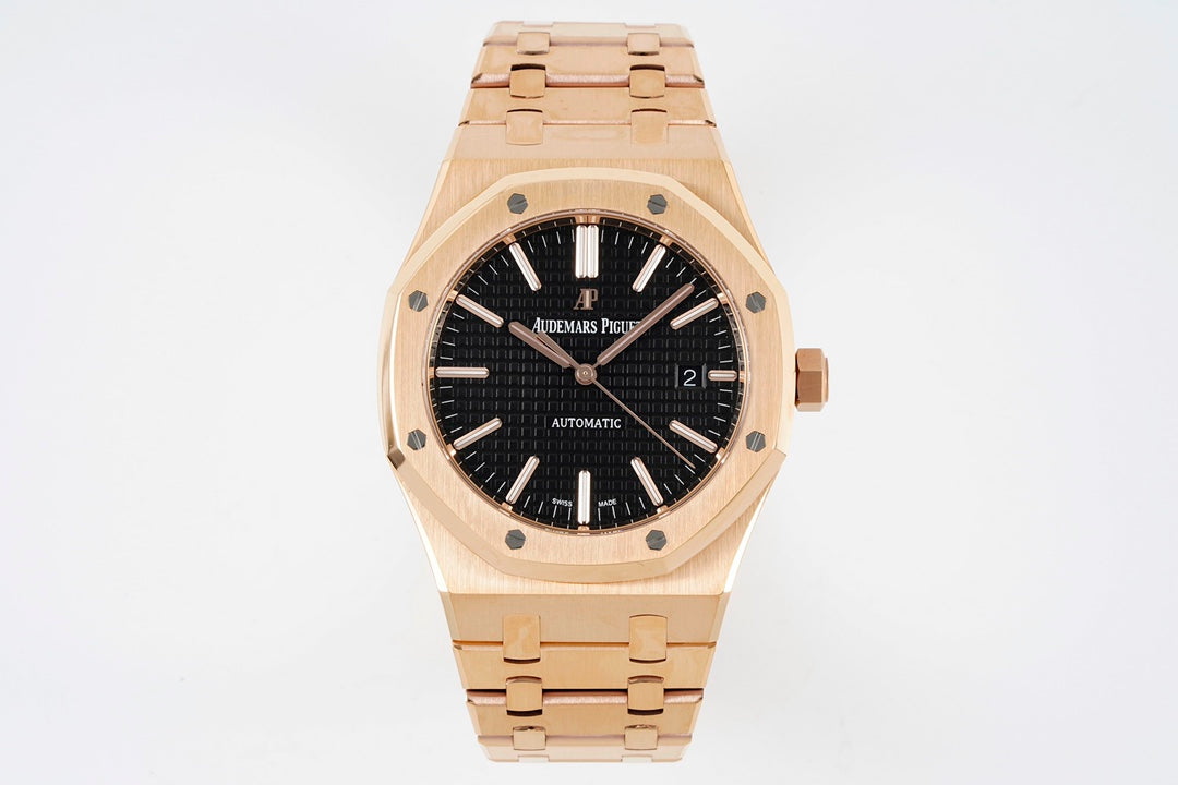 Audemars Piguet Royal Oak 15400ST 1:1 Best Edition ZF Factory schwarzes Zifferblatt Roségold