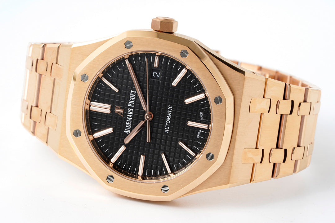 Audemars Piguet Royal Oak 15400ST 1:1 Best Edition ZF Factory schwarzes Zifferblatt Roségold