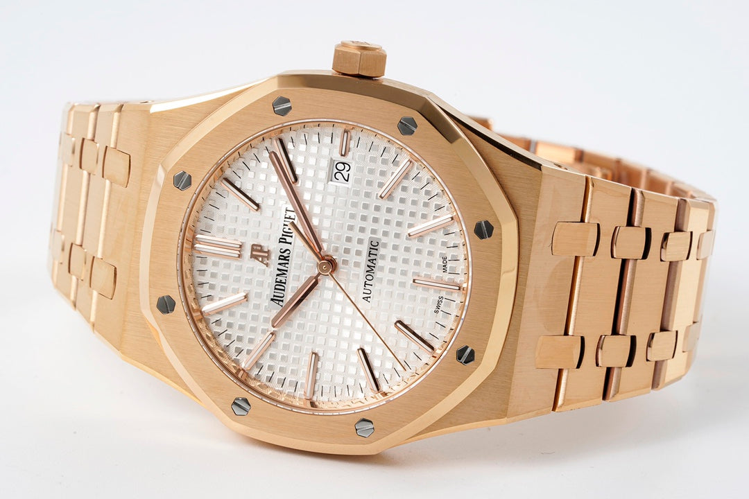 Audemars Piguet Royal Oak 15400ST 1:1 Best Edition ZF Factory weißes Zifferblatt Roségold