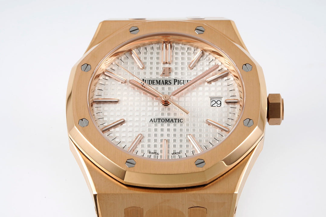 Audemars Piguet Royal Oak 15400ST 1:1 Best Edition ZF Factory weißes Zifferblatt Roségold