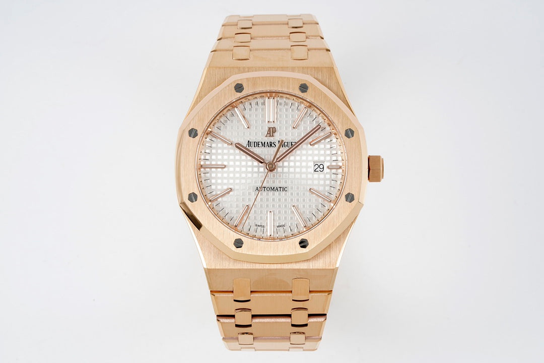 Audemars Piguet Royal Oak 15400ST 1:1 Best Edition ZF Factory weißes Zifferblatt Roségold