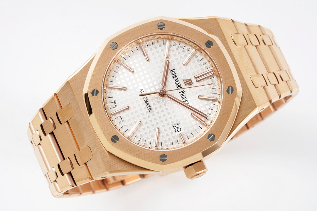 Audemars Piguet Royal Oak 15400ST 1:1 Best Edition ZF Factory weißes Zifferblatt Roségold