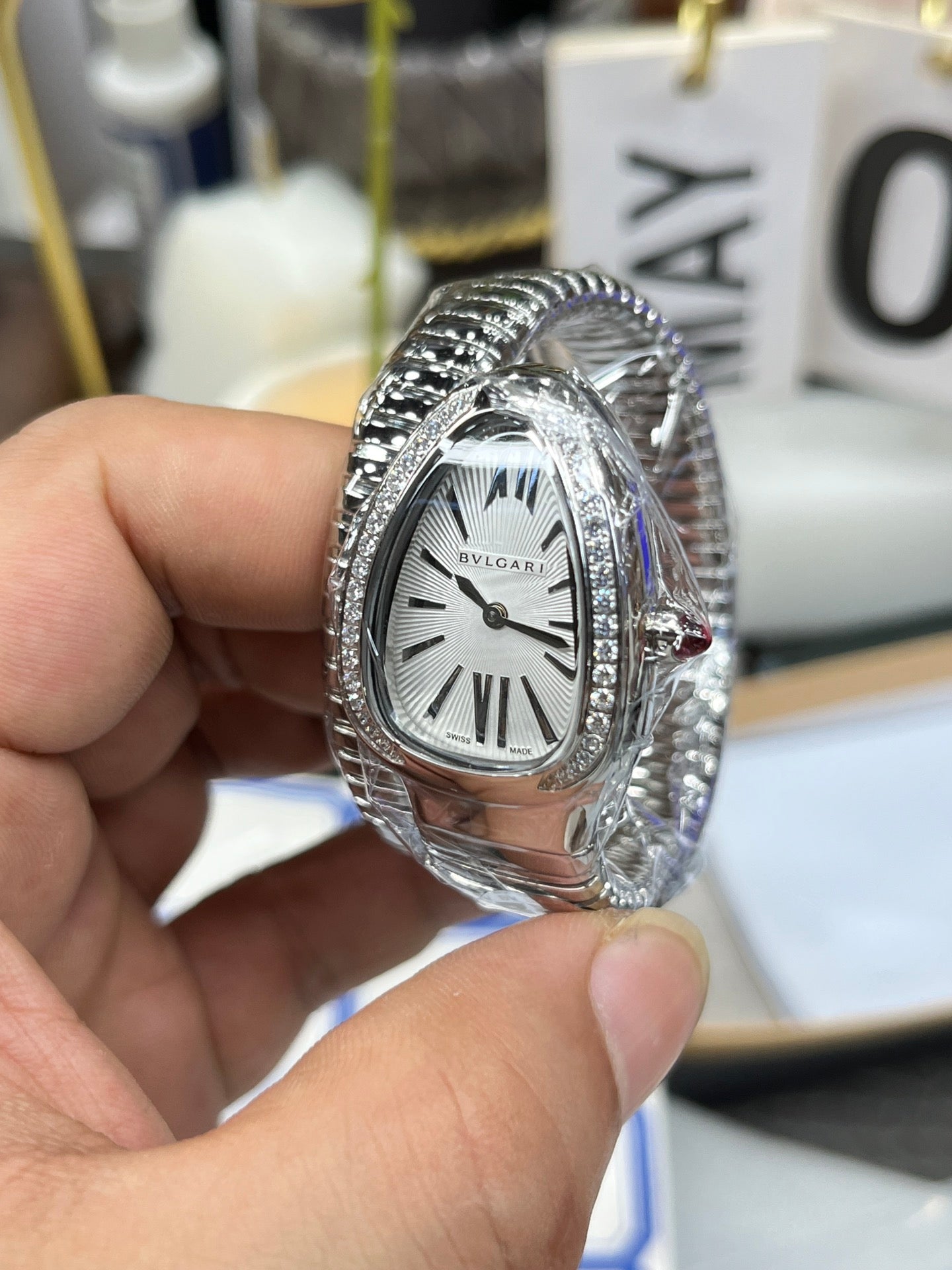 BVLGARI 101816 Serpenti Tubogas Silver Diamond 1:1 Meilleure édition BV Factory