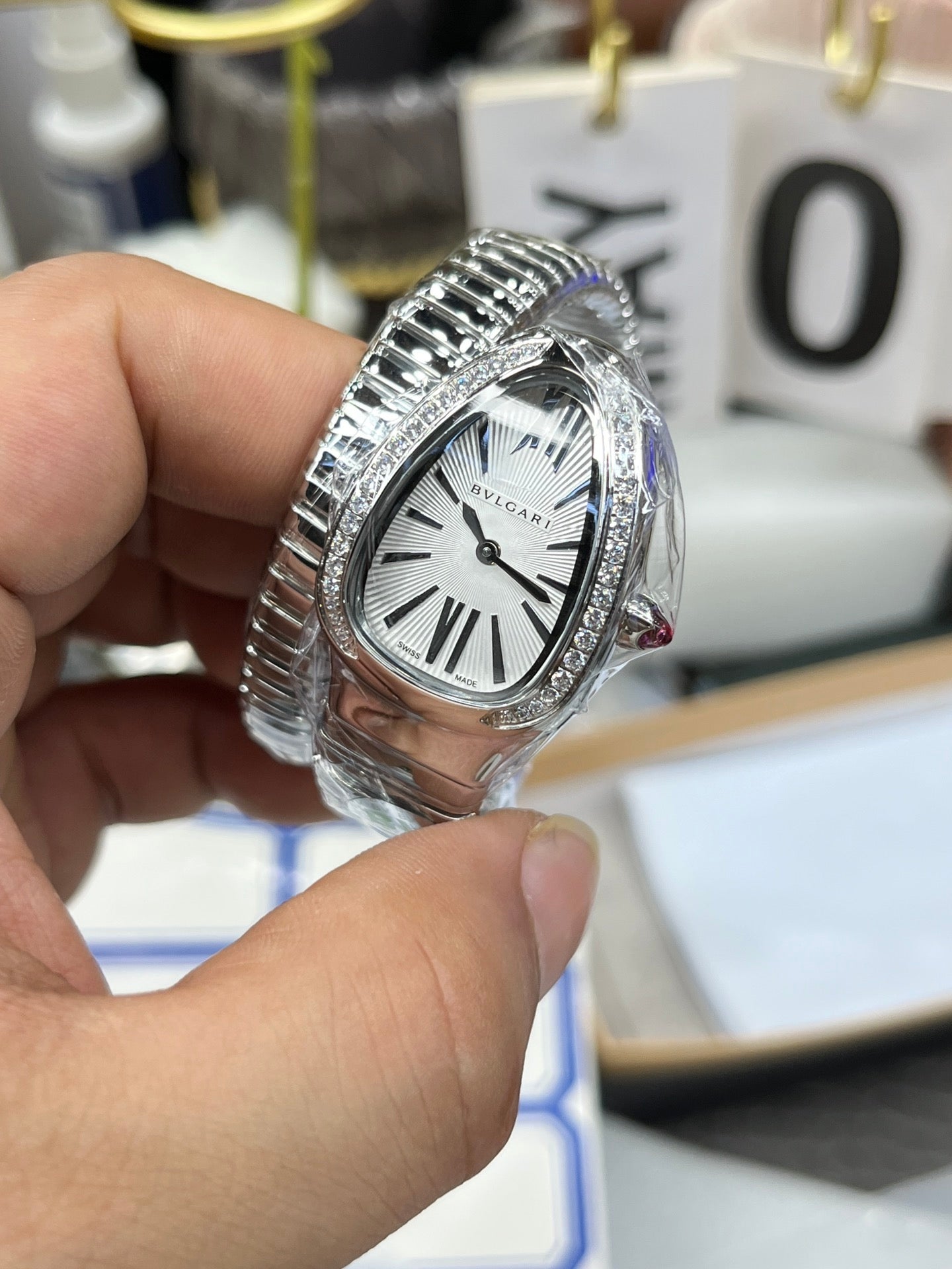 BVLGARI 101816 Serpenti Tubogas Silver Diamond 1:1 Meilleure édition BV Factory