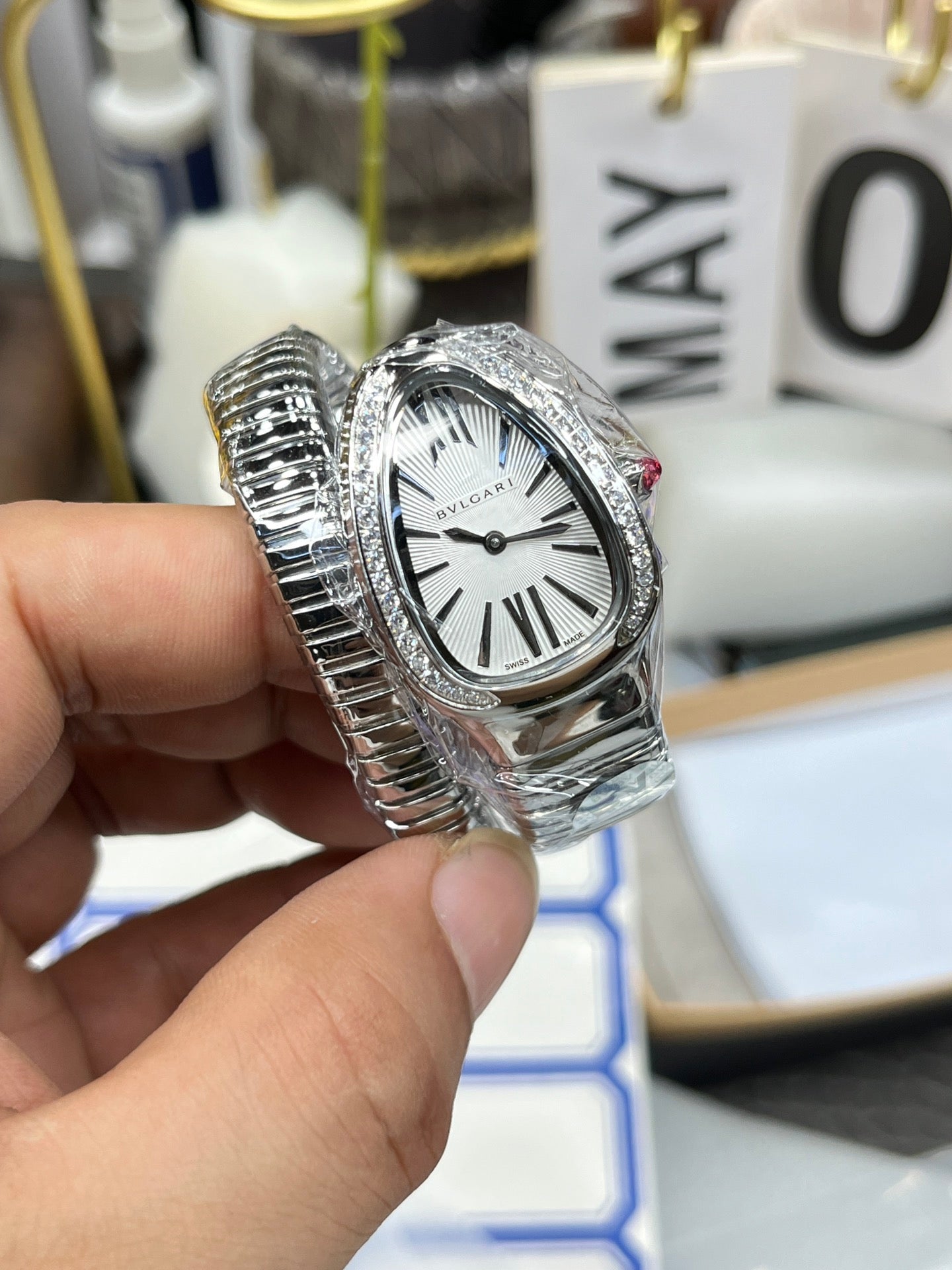 BVLGARI 101816 Serpenti Tubogas Silver Diamond 1:1 Meilleure édition BV Factory