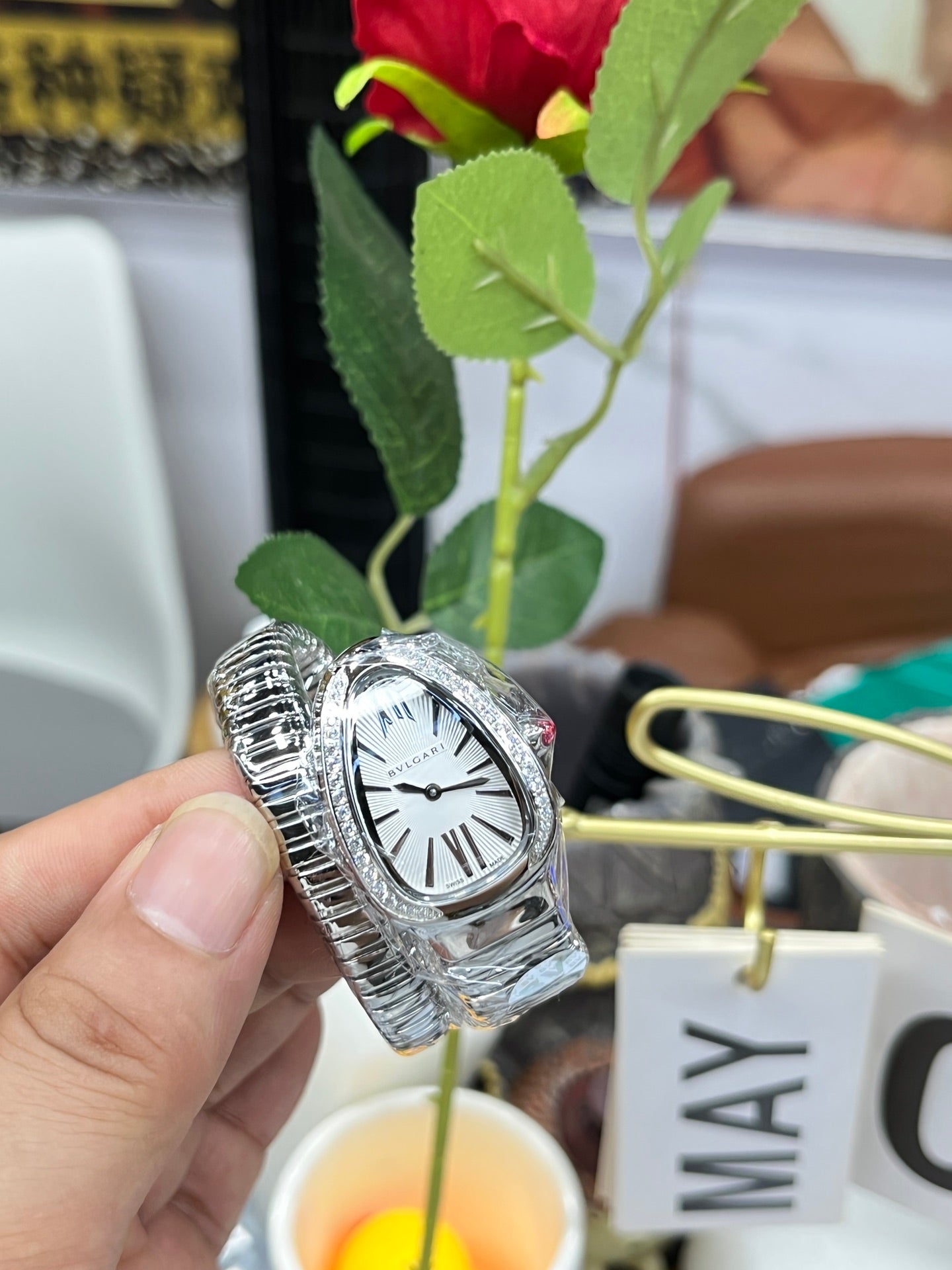 BVLGARI 101816 Serpenti Tubogas Silver Diamond 1:1 Meilleure édition BV Factory