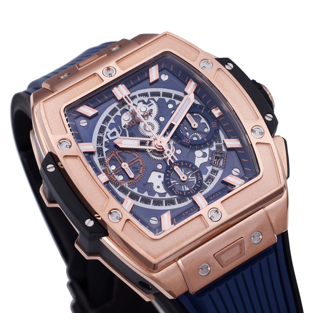 Hublot Big Bang Titanium 642.OX.7180.RX 1:1 Beste Edition BBF Factory Roségold Blaues Kautschukarmband