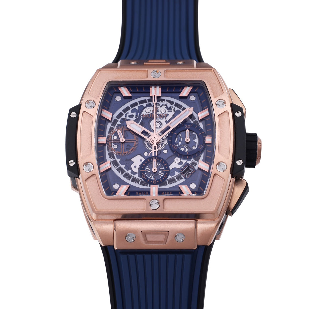 Hublot Big Bang Titanium 642.OX.7180.RX 1:1 Beste Edition BBF Factory Roségold Blaues Kautschukarmband