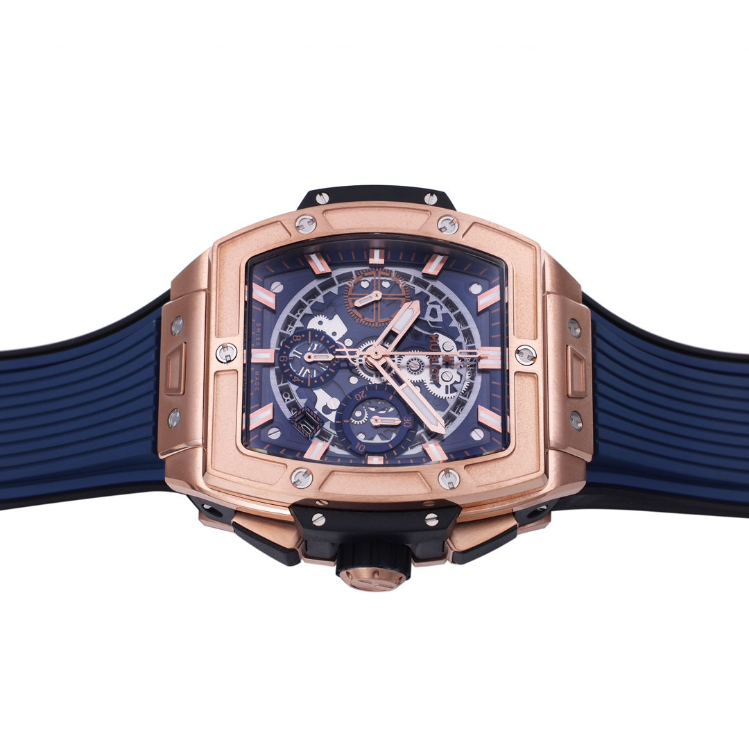 Hublot Big Bang Titanium 642.OX.7180.RX 1:1 Beste Edition BBF Factory Roségold Blaues Kautschukarmband