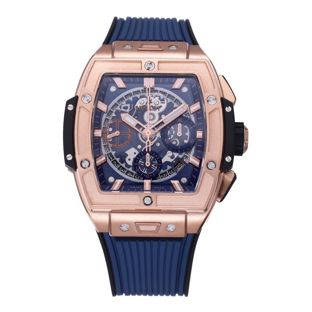 Hublot Big Bang Titanium 642.OX.7180.RX 1:1 Beste Edition BBF Factory Roségold Blaues Kautschukarmband