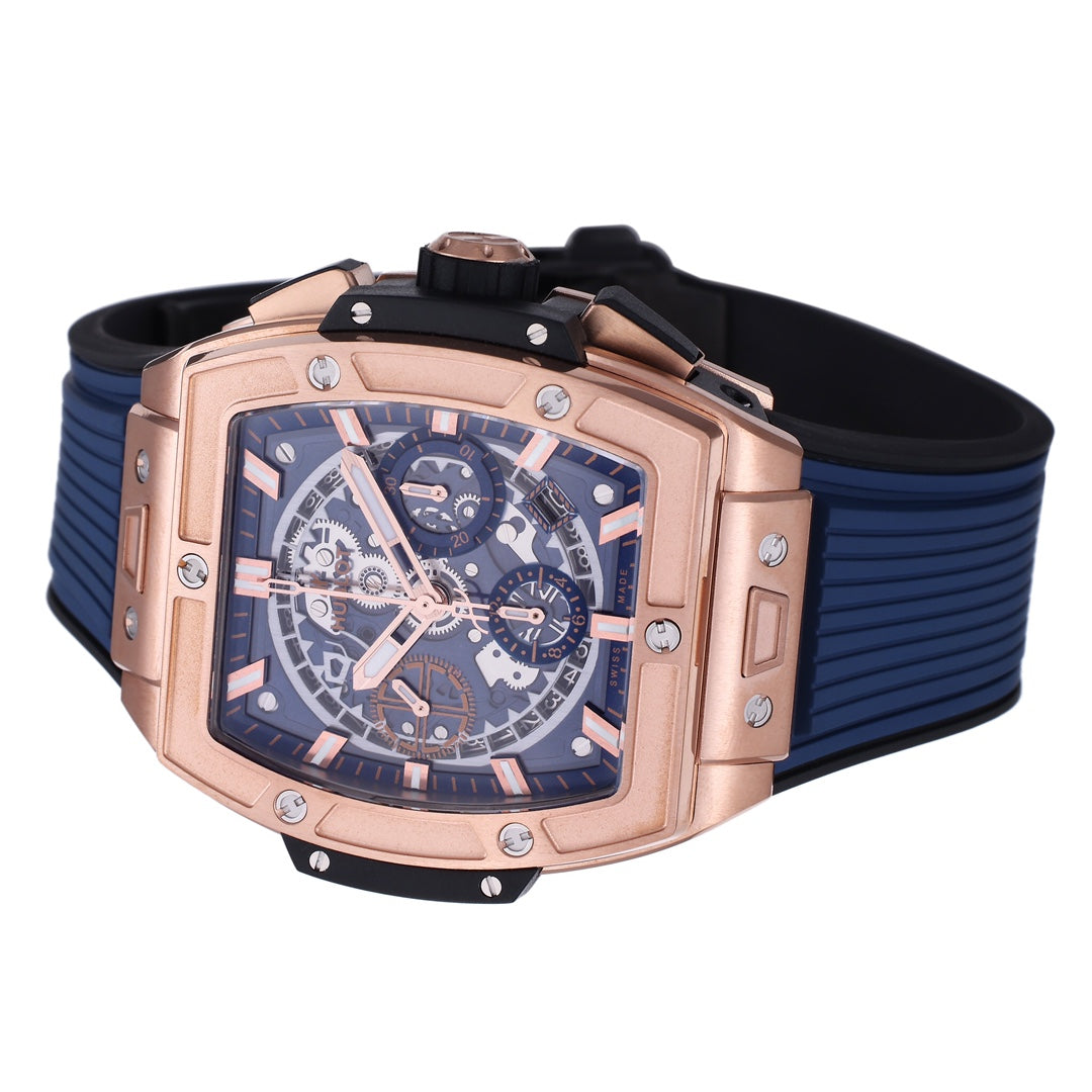 Hublot Big Bang Titanium 642.OX.7180.RX 1:1 Beste Edition BBF Factory Roségold Blaues Kautschukarmband