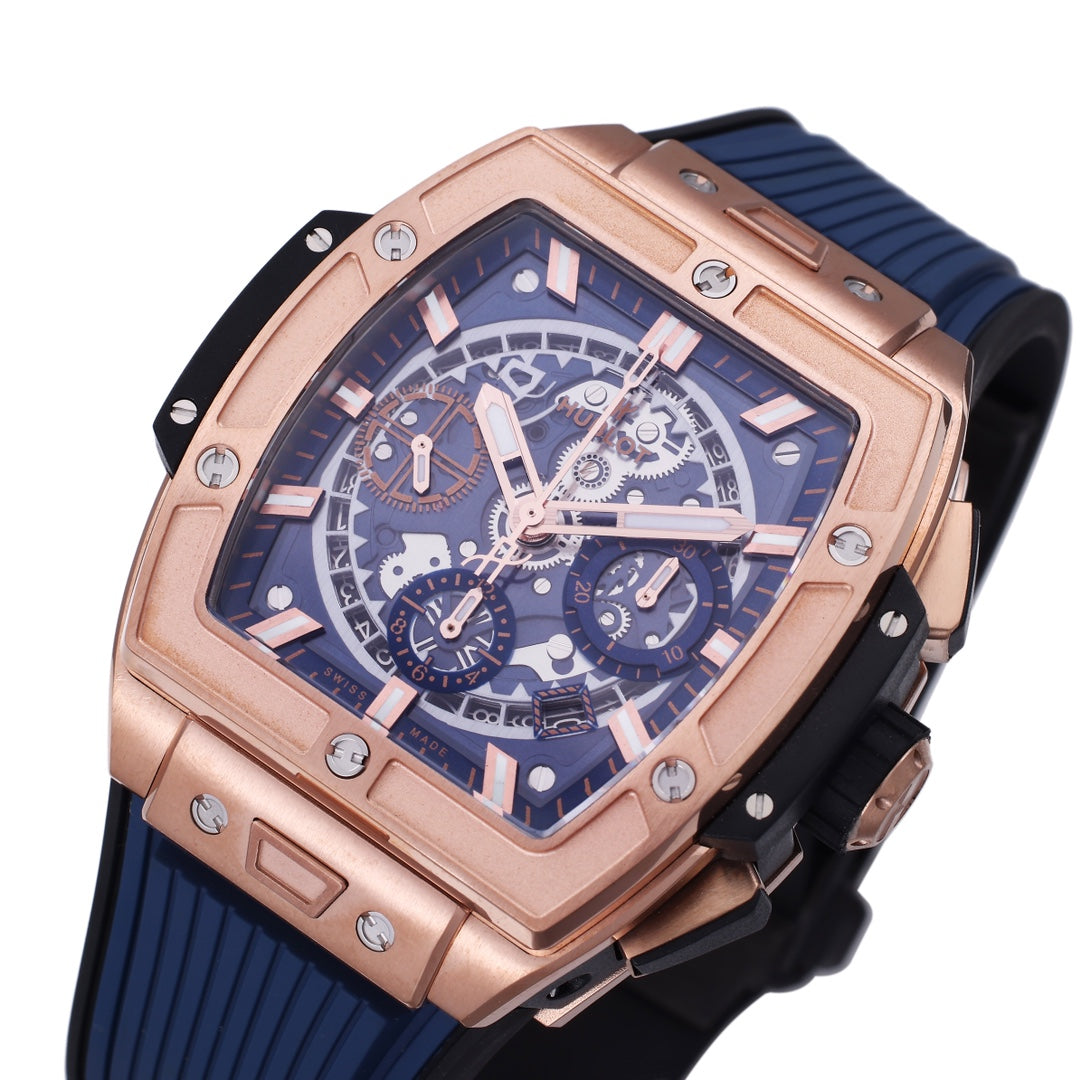 Hublot Big Bang Titanium 642.OX.7180.RX 1:1 Beste Edition BBF Factory Roségold Blaues Kautschukarmband
