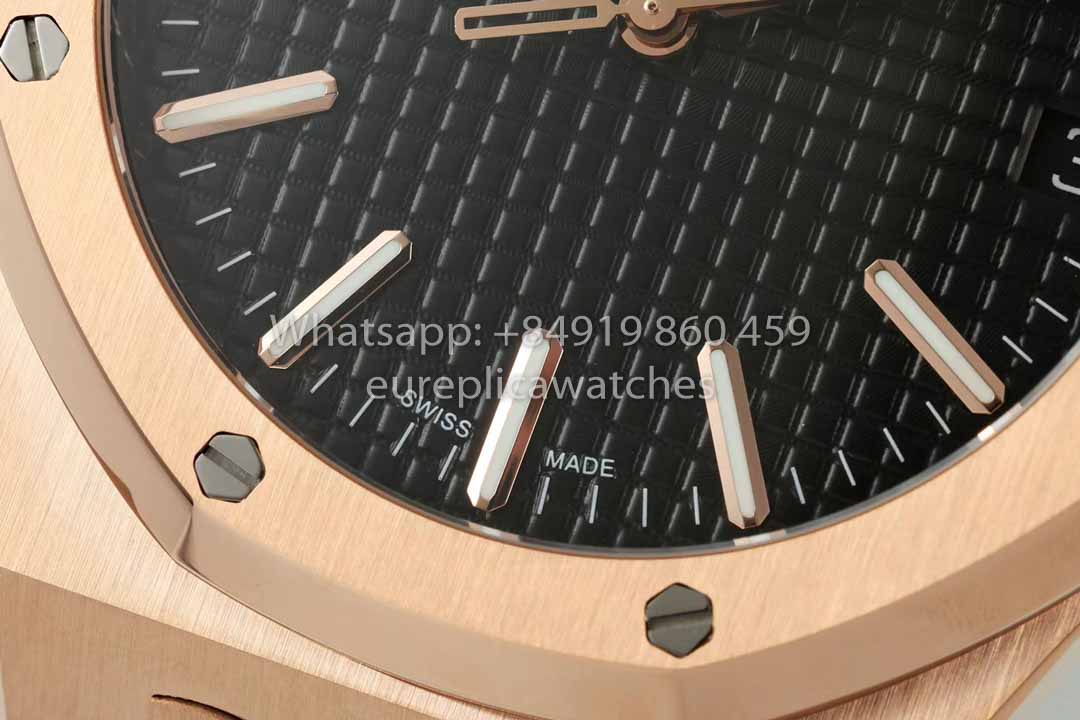 Audemars Piguet Royal Oak 15510ST von IPF Factory 1:1 Bester Klon Schwarzes Zifferblatt Lederarmband