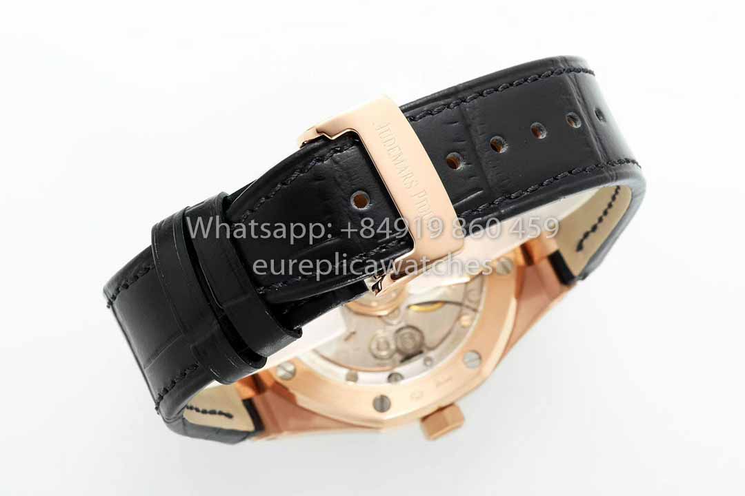 Audemars Piguet Royal Oak 15510ST von IPF Factory 1:1 Bester Klon Schwarzes Zifferblatt Lederarmband