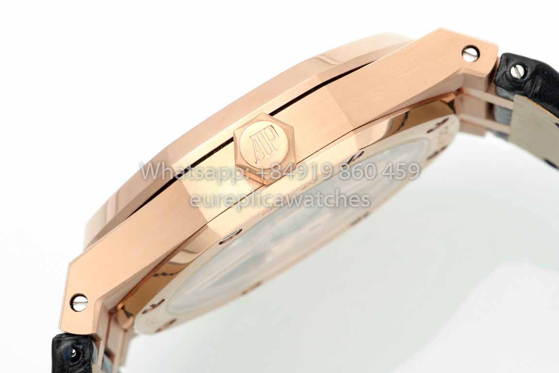 Audemars Piguet Royal Oak 15510ST von IPF Factory 1:1 Bester Klon Schwarzes Zifferblatt Lederarmband