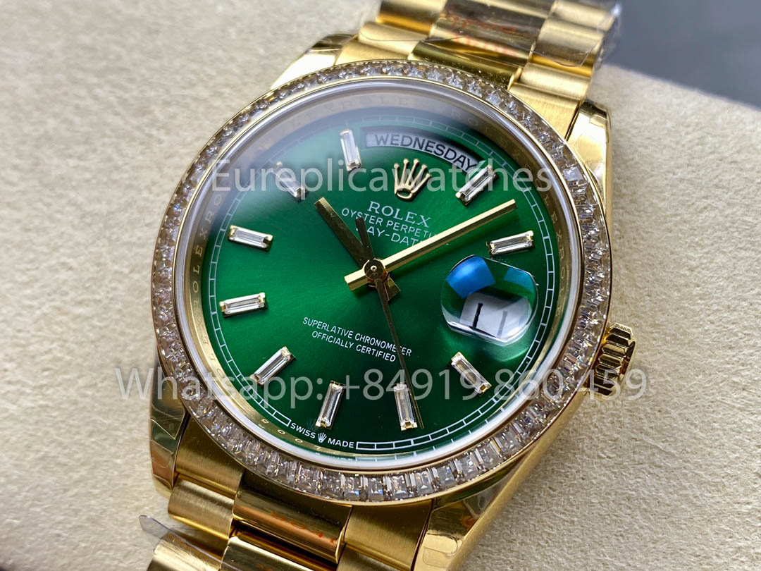 Rolex Day Date 128398TBR-0035 Yellow Gold  1:1 Best Clone 8+ Factory Counterweight Version