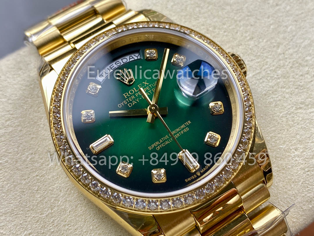 Rolex Day Date 128239-0035 Yellow Gold  1:1 Best Clone 8+ Factory Counterweight Version