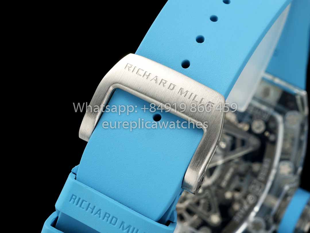 Richard Mille RM 56-02 Tourbillon 1:1 Bester Klon RM Factory Blaues Zifferblatt und blaues Armband Saphirgehäuse