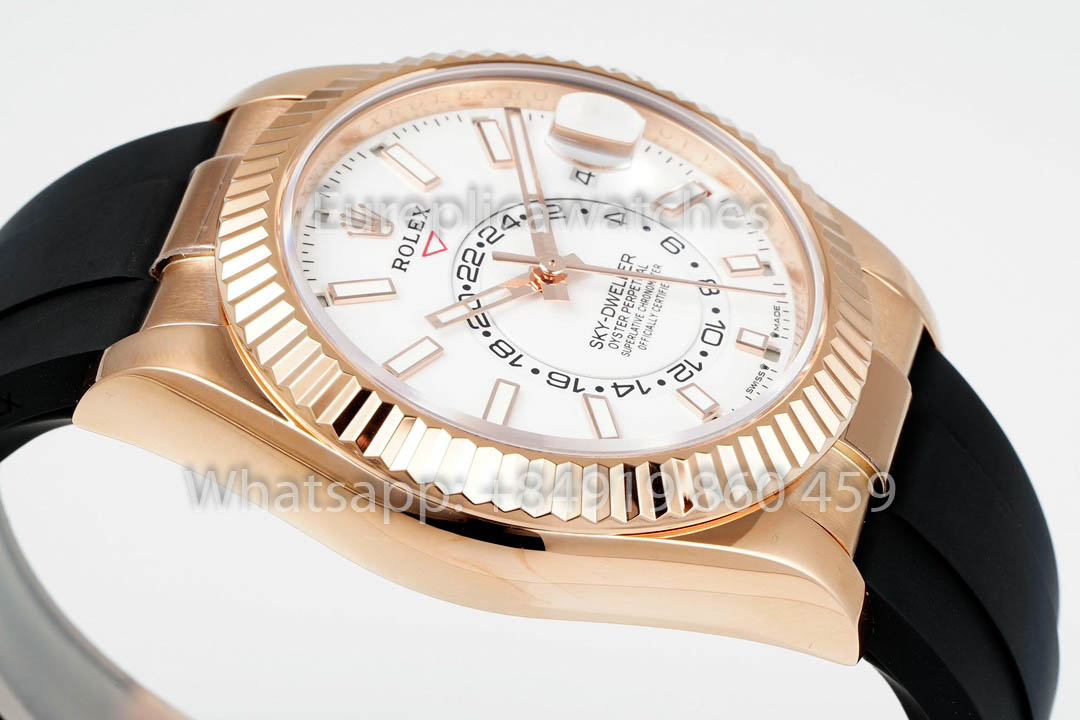 Rolex Oyster Perpetual Sky-Dweller M336239 Cadran Blanc Or Rose 1:1 Meilleur Clone ZF Factory 190 grammes