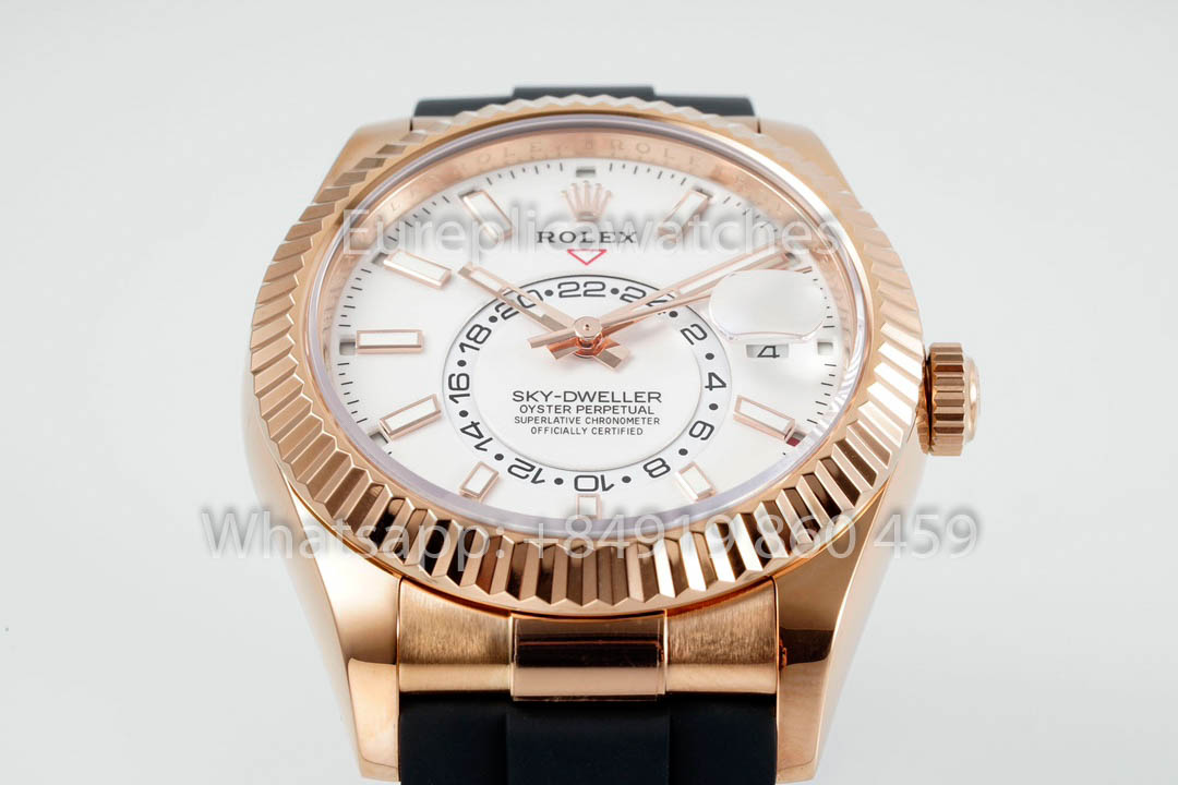 Rolex Oyster Perpetual Sky-Dweller M336239 Cadran Blanc Or Rose 1:1 Meilleur Clone ZF Factory 190 grammes