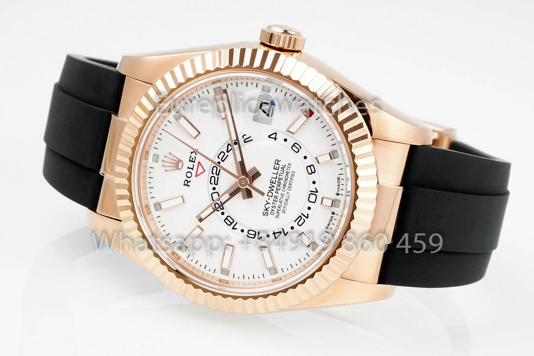 Rolex Oyster Perpetual Sky-Dweller M336239 Cadran Blanc Or Rose 1:1 Meilleur Clone ZF Factory 190 grammes