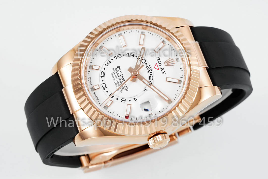 Rolex Oyster Perpetual Sky-Dweller M336239 Cadran Blanc Or Rose 1:1 Meilleur Clone ZF Factory 190 grammes