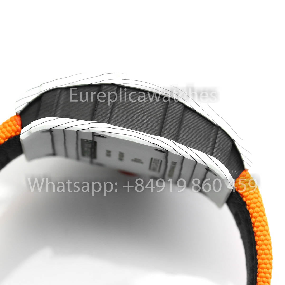 Richard Mille RM35-01 Weißer Carbon 1:1 Bester Klon BBR Factory V2 Gelbes Klettband