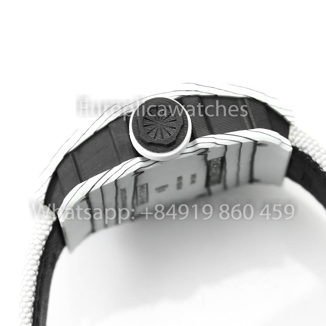 Richard Mille RM35-01 Carbone Blanc 1:1 Meilleur Clone BBR Factory V2 Bracelet Velcro Blanc