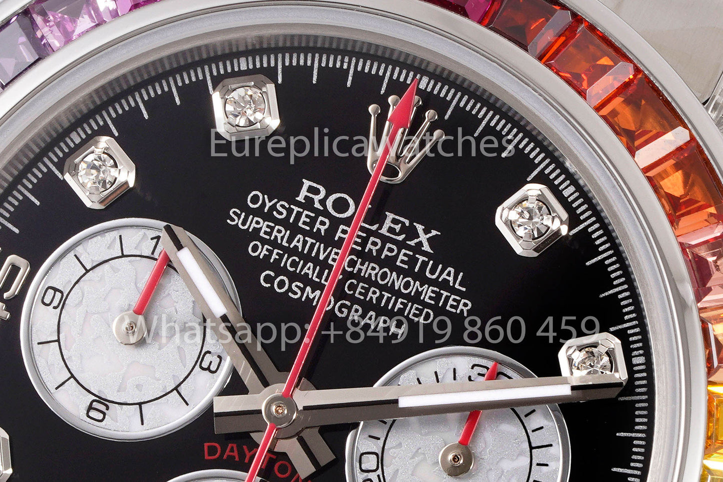 Rolex Daytona Rainbow Diamond Dial Cadran Noir 40 mm 1: 1 Meilleur Clone EF Factory SS