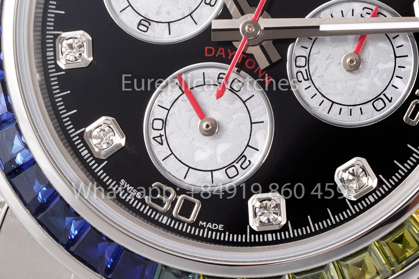 Rolex Daytona Rainbow Diamond Dial Cadran Noir 40 mm 1: 1 Meilleur Clone EF Factory SS