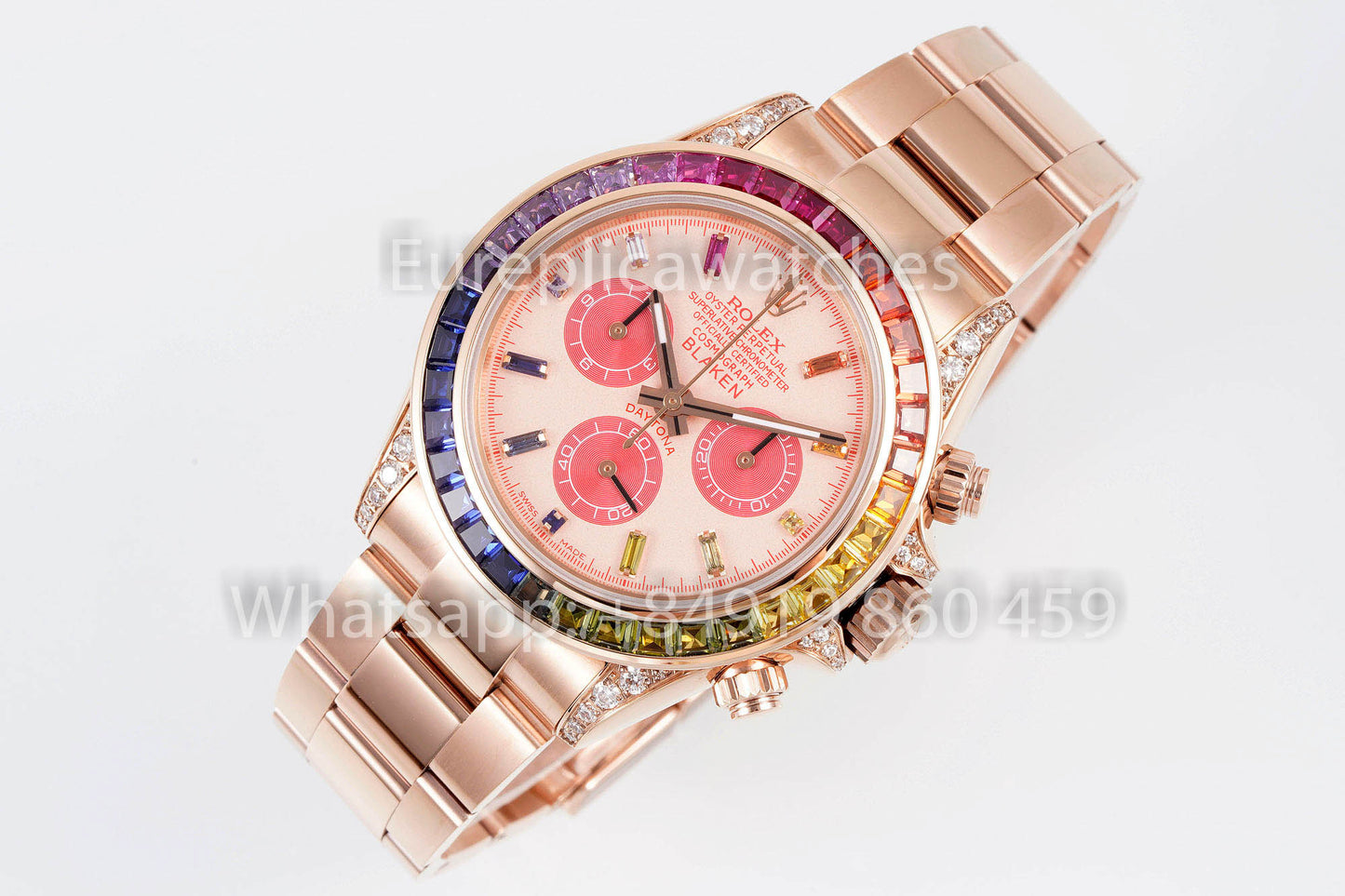 Rolex Daytona Rainbow Blacken Pink Roségold 40 mm 1:1 Bester Klon EF Factory SS
