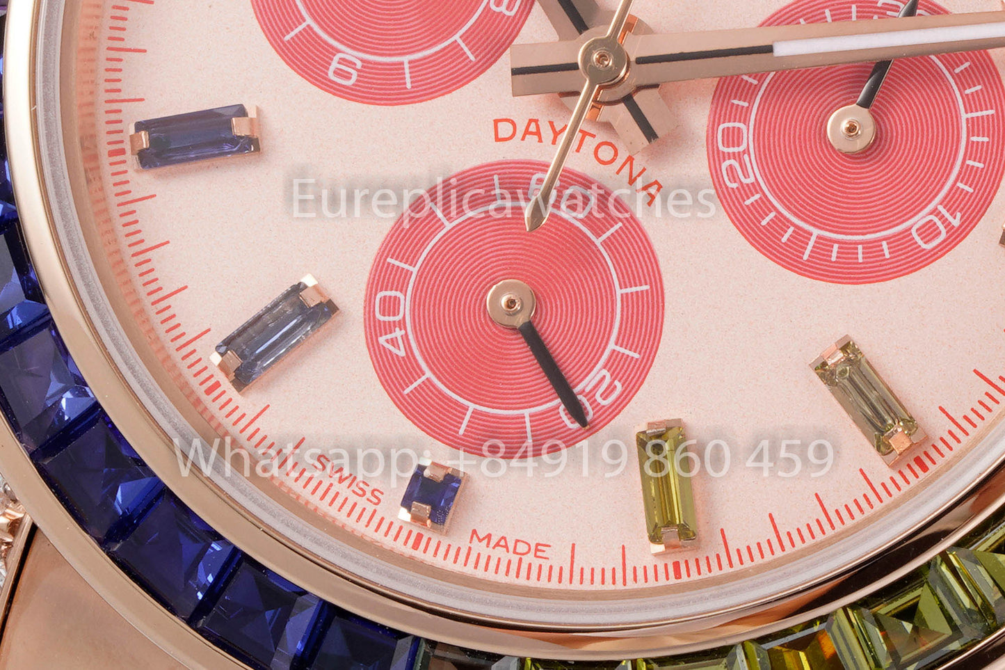 Rolex Daytona Rainbow Blacken Pink Roségold 40 mm 1:1 Bester Klon EF Factory SS