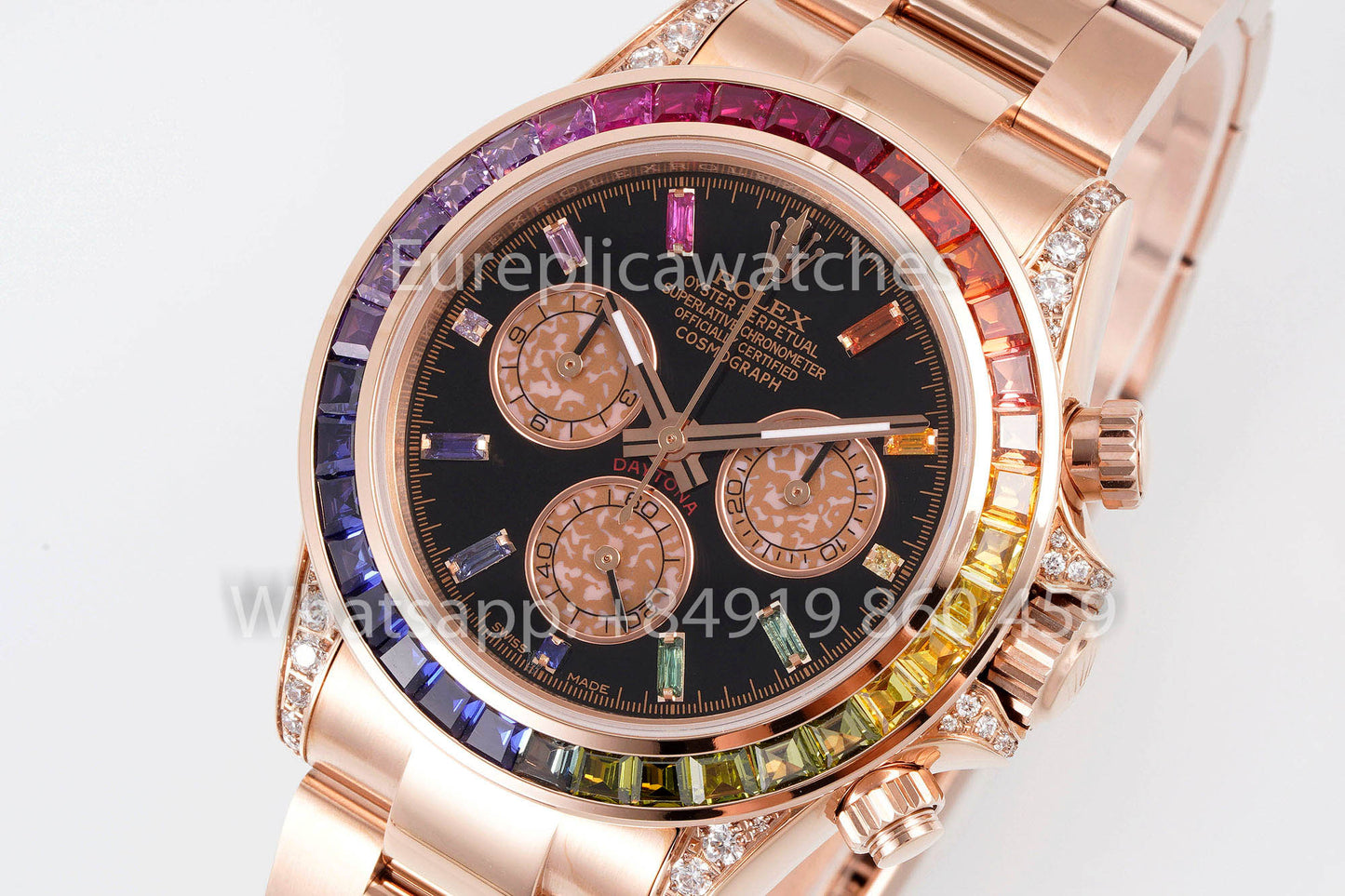 Rolex Daytona Rainbow Sundust Cadran Or Rose 40mm 1:1 Meilleur Clone EF Factory SS
