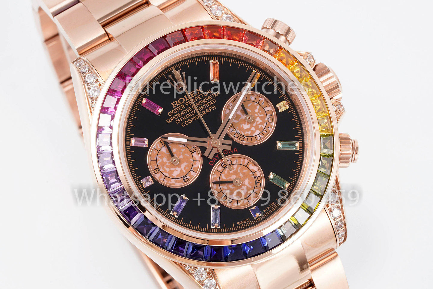 Rolex Daytona Rainbow Sundust Cadran Or Rose 40mm 1:1 Meilleur Clone EF Factory SS