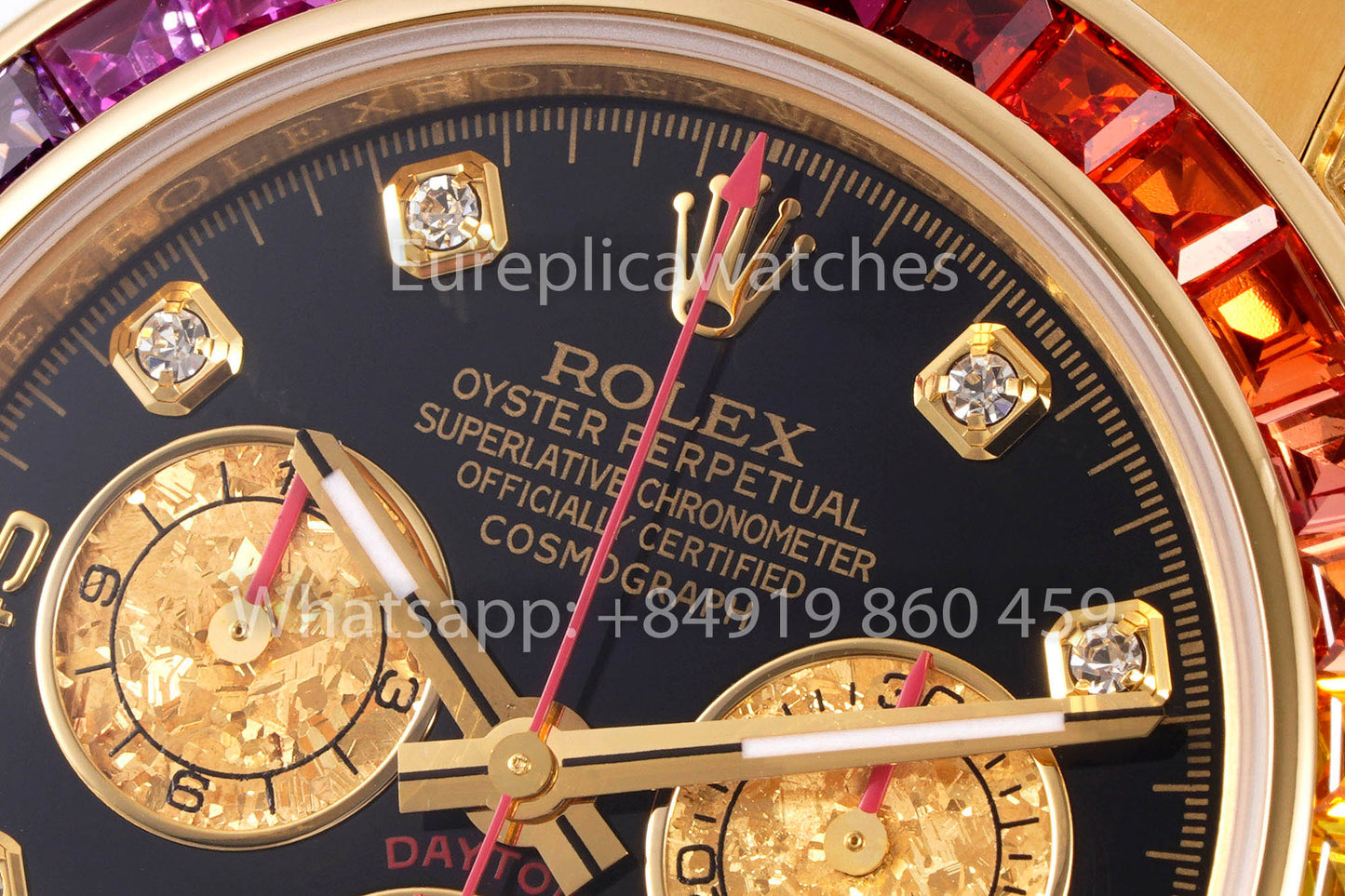 Rolex Daytona Rainbow Diamond Dial Yellow Gold 40mm 1:1 Best Clone EF Factory Yellow Dial