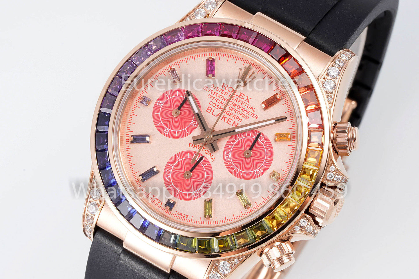 Rolex Daytona Rainbow Blacken Pink Roségold 40 mm 1:1 Bester Klon EF Factory