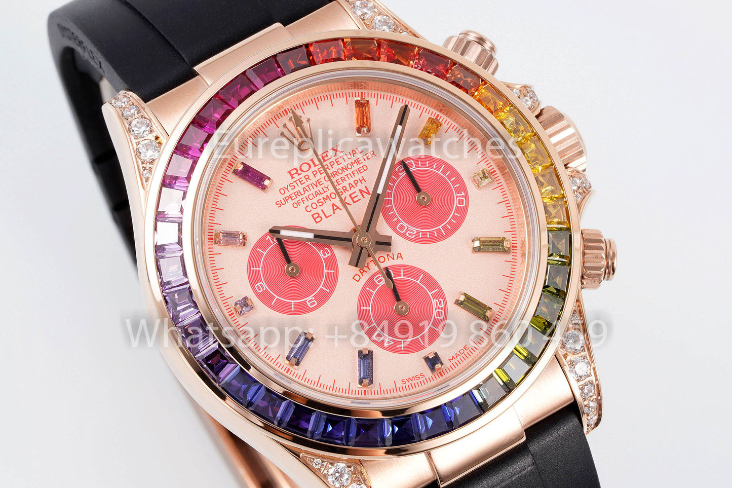 Rolex Daytona Rainbow Blacken Pink Roségold 40 mm 1:1 Bester Klon EF Factory