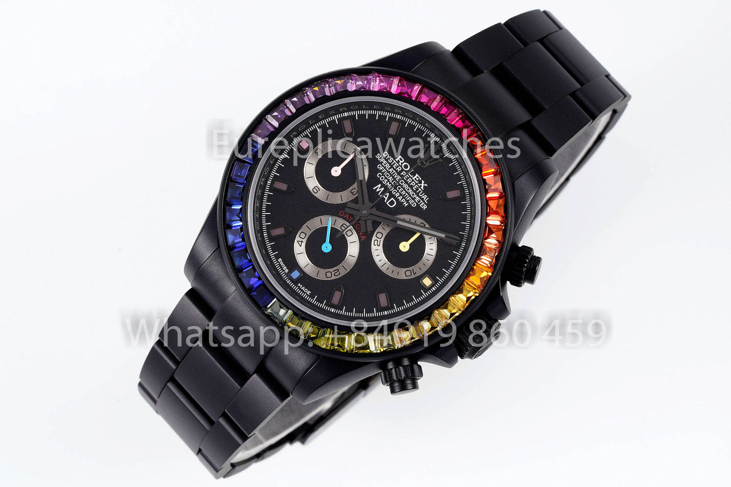 Rolex Daytona Blacken Raibow MAD 1:1 Bestes Clone-Edelstahlarmband