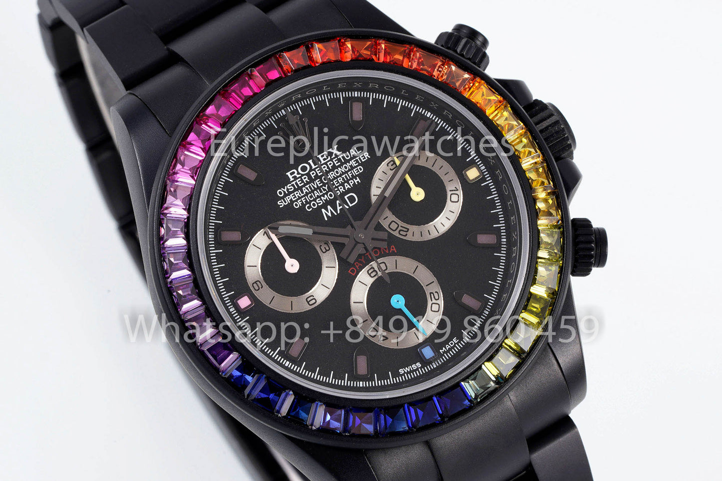 Rolex Daytona Blacken Raibow MAD 1:1 Bestes Clone-Edelstahlarmband