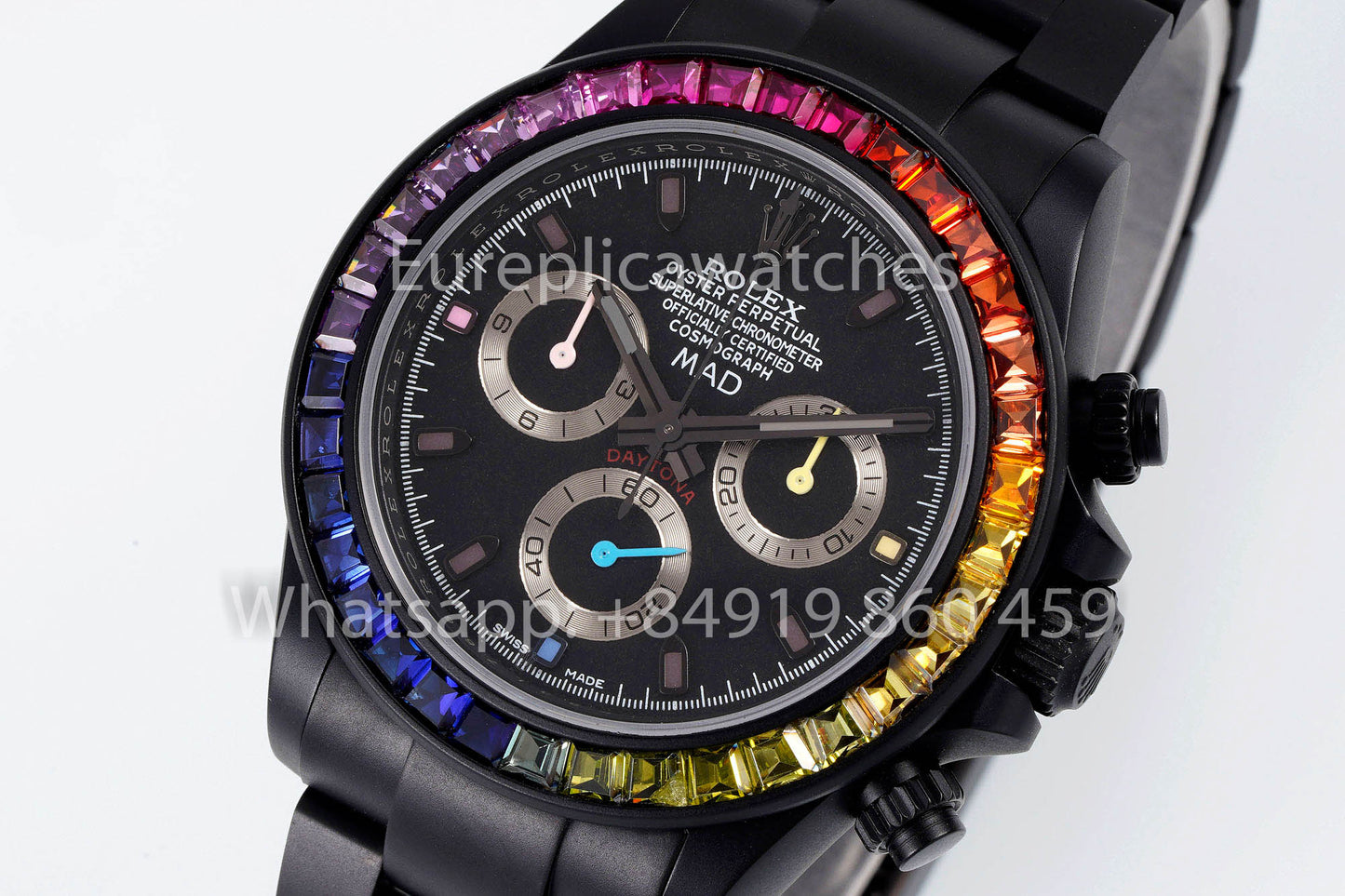 Rolex Daytona Blacken Raibow MAD 1:1 Bestes Clone-Edelstahlarmband
