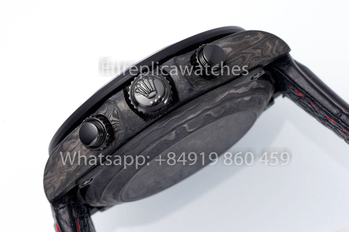 Rolex Daytona Carbon Case Rainbow Black 1:1 Meilleur clone Diw Bracelet en cuir personnalisé