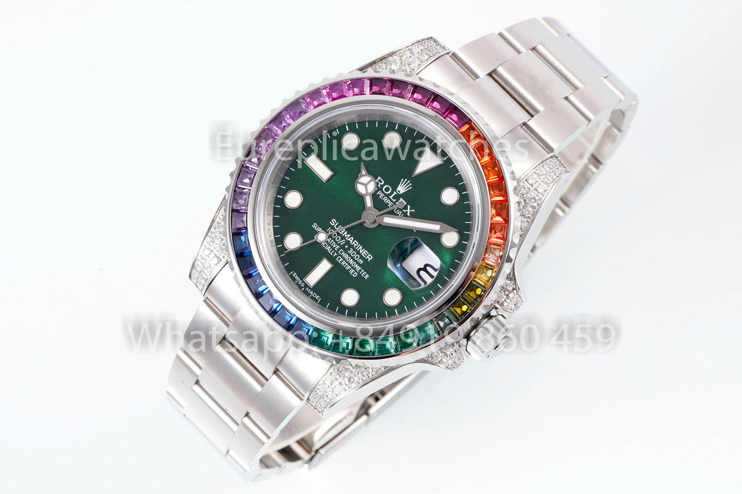 Rolex Submariner Rainbow Green Dial 1:1 Meilleur clone EF Factory 3135 Mouvement