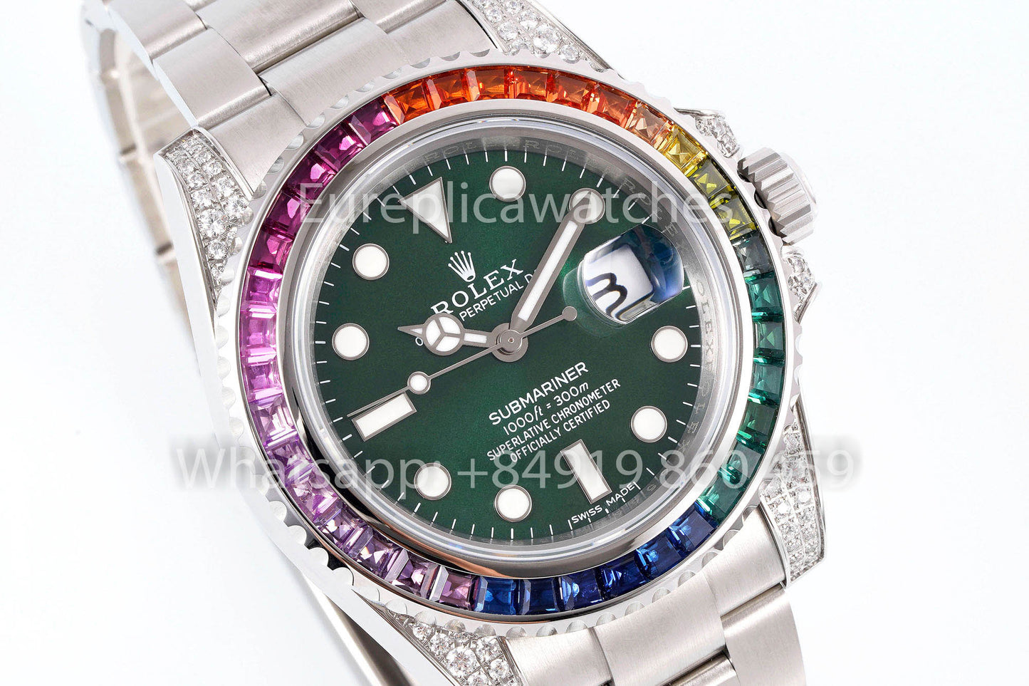 Rolex Submariner Rainbow Green Dial 1:1 Meilleur clone EF Factory 3135 Mouvement