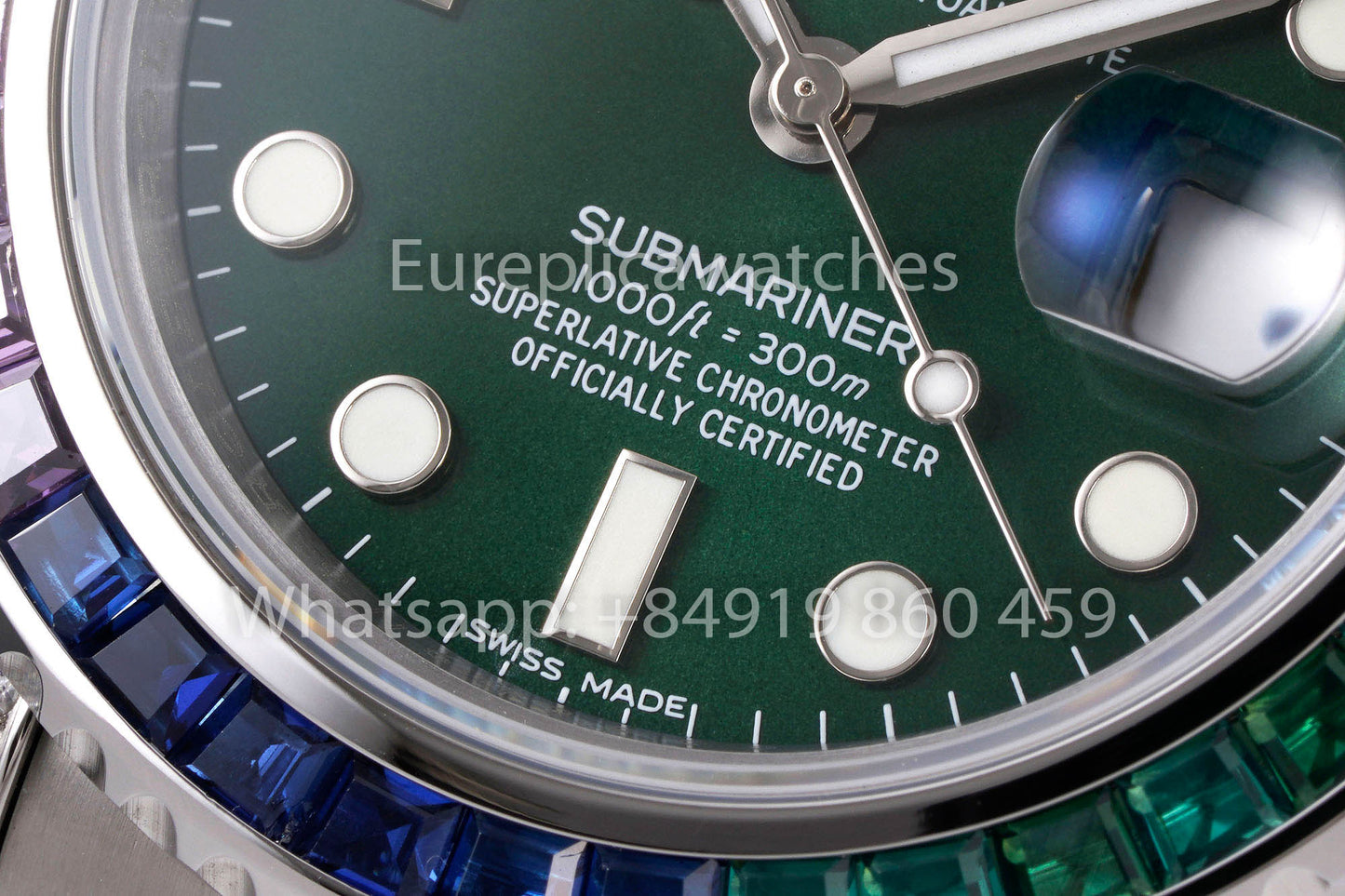 Rolex Submariner Rainbow Green Dial 1:1 Meilleur clone EF Factory 3135 Mouvement