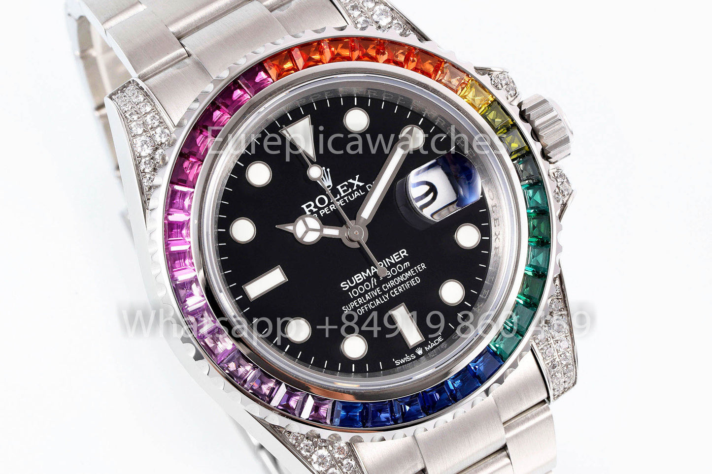 Rolex Submariner Rainbow Cadran Noir 1:1 Meilleur Clone EF Factory 3135 Mouvement