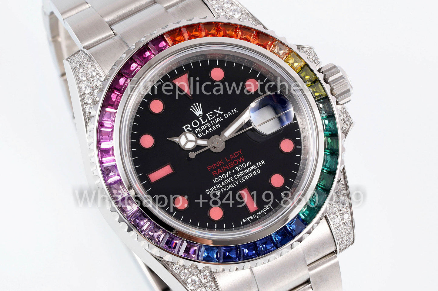 Rolex Submariner Pink Lady Rainbow 1:1 Best Clone EF Factory 3135 Movement