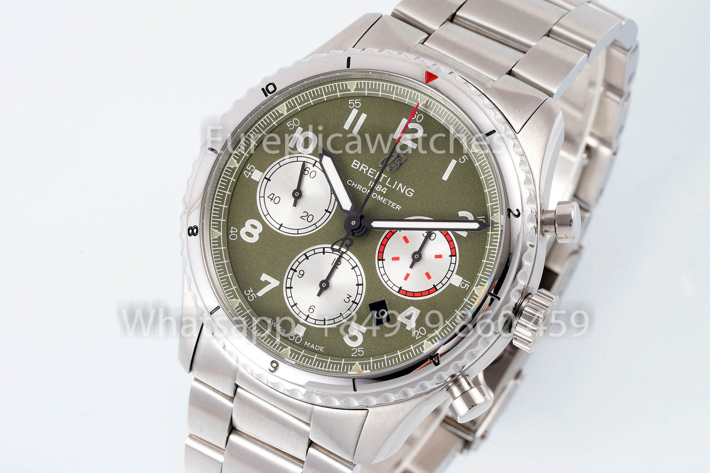 Breitling Aviator 8 Ab01192a1l1a1 Cadran Vert 1:1 Meilleur Clone EF Factory Acier Inoxydable