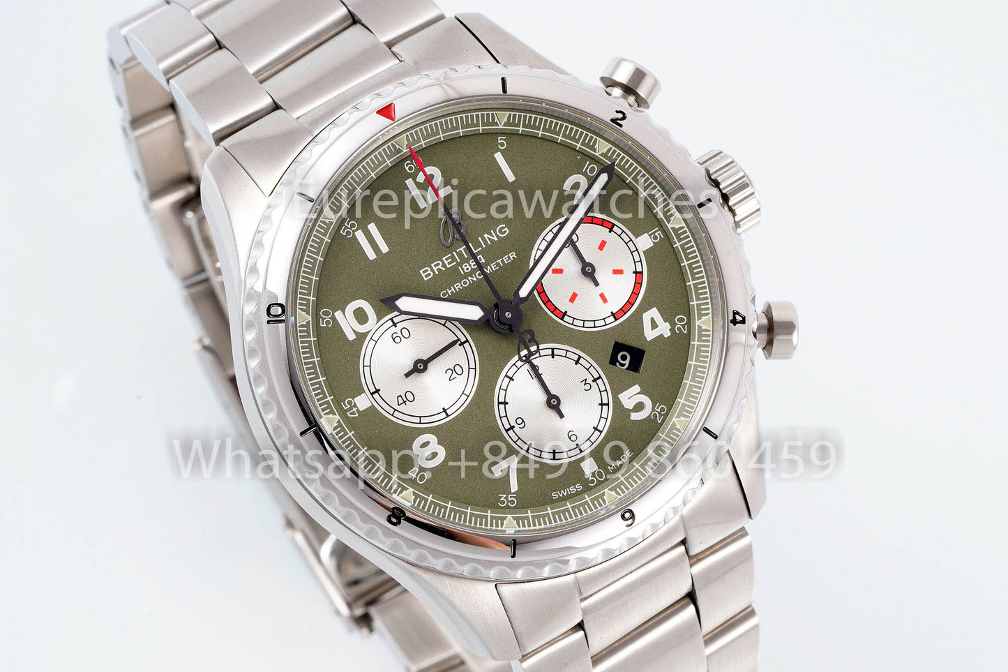Breitling Aviator 8 Ab01192a1l1a1 Cadran Vert 1:1 Meilleur Clone EF Factory Acier Inoxydable