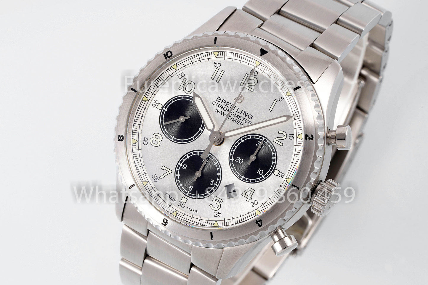Breitling Aviator 8 AB01194A1B1X1 Cadran Blanc 1:1 Meilleur Clone EF Factory Acier Inoxydable